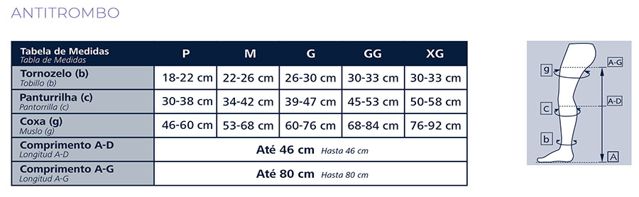 Meia 3/4 Antitrombo Sigvaris compressão 18-23mmHg