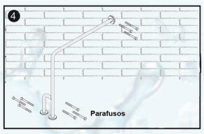 4) Aperte os parafusos até fixar a barra na parede, apoi-se na barra para testar a instalação.