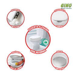 Assento elevado com tampa Mebuki 13,5cm