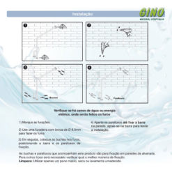 Barra de Apoio Aço Inox Piso Parede Direita WOG
