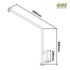 Barra de Apoio Aço Inox Piso e Parede Esquerda WOG