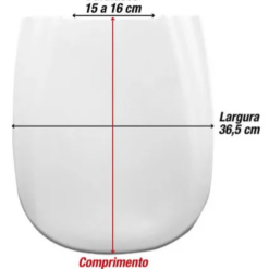 Alternative view of Assento Sanitário Retangular Elevado 7,5 cm
