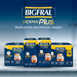 Bigfral Derma Plus Roupa Íntima Descartável P-M 16 Unidades Pacote Econômico