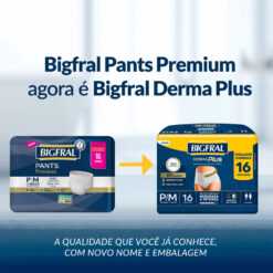 Bigfral Derma Plus Roupa Íntima Descartável P-M 16 Unidades Pacote Econômico